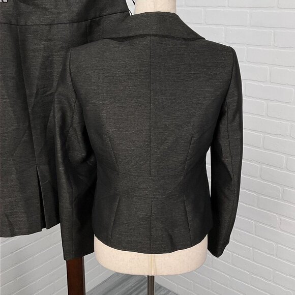 Le Suit  Women 4 Black White Flecked Peplum Polyester Classic Career Party Flaws - Picture 3 of 16